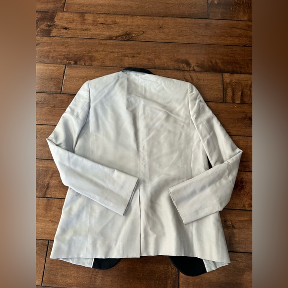 Stella McCartney Size XS Silver Black Silk Tuxedo Blazer - Picture 8 of 9